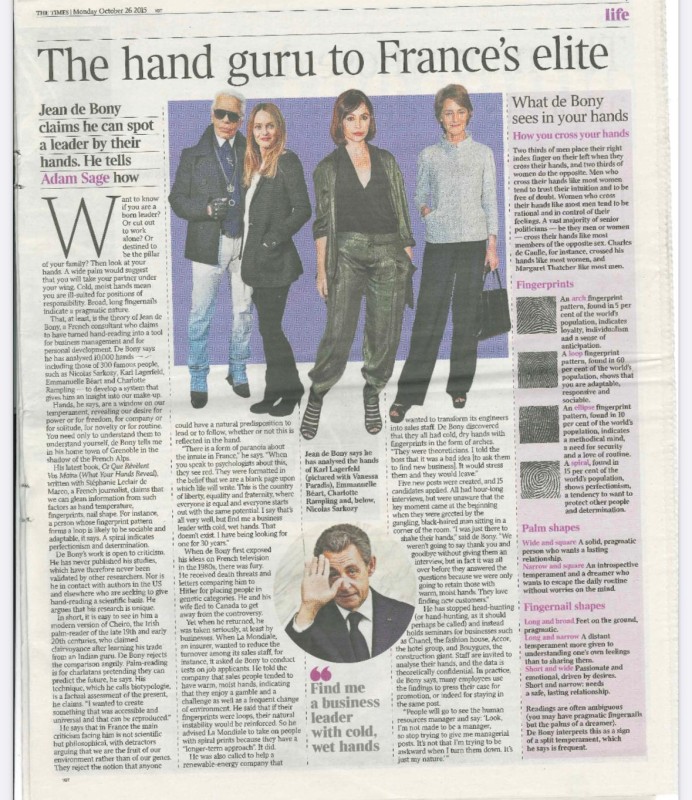 The hand-reading guru to France’s elite