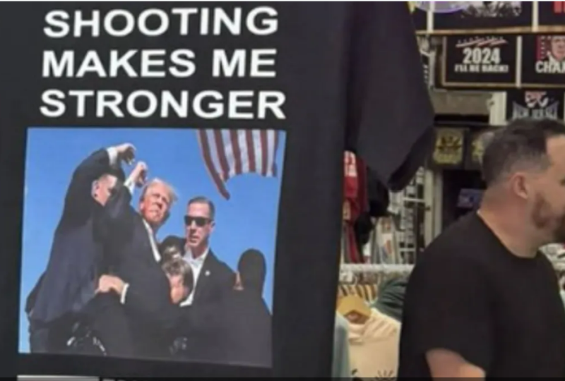 Les T-shirts de Trump deviennent viraux : « Grazed, but not Dazed », « Legends Never Die »