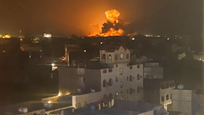 الطيران الأمريكي يشن ثلاث غارات على مديرية اللحية بمحافظة الحديدة غرب اليمن