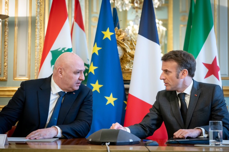 Macron Meets Lebanese President Joseph Aoun, Holds Phone Call with President Ahmad Al-Shar’a: Focus on Inclusive Government and Counterterrorism