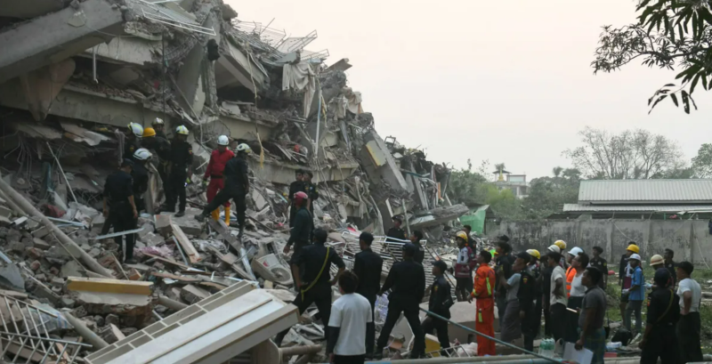 Smell of death permeates Myanmar cities after quake kills over 1,600 and leaves countless buried