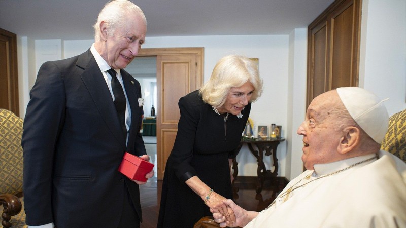 King Charles and Queen Camilla visit Pope Francis on their anniversary