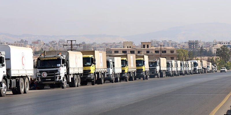 Humanitarian Aid Convoy Heads from Damascus to Sweida